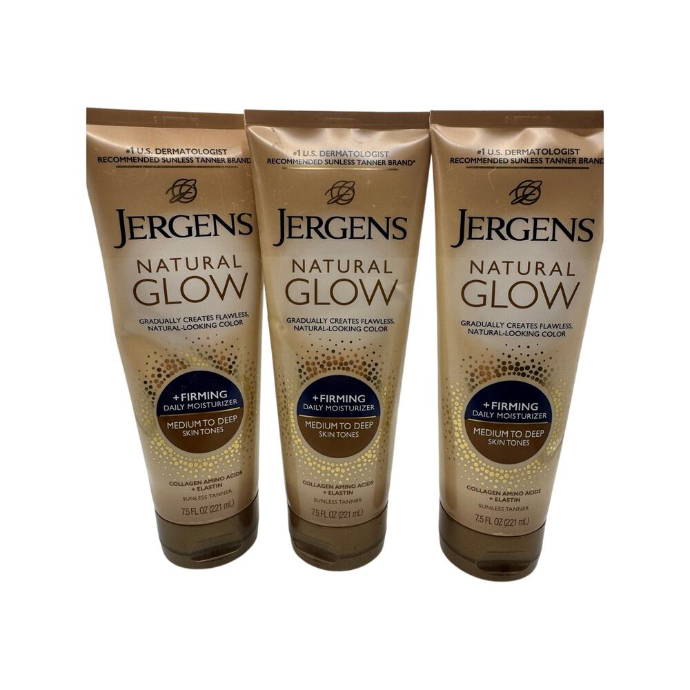 Set of 3 Jergens Natural Glow Firming + Daily Moisturizer Medium to Deep 7.5 Oz